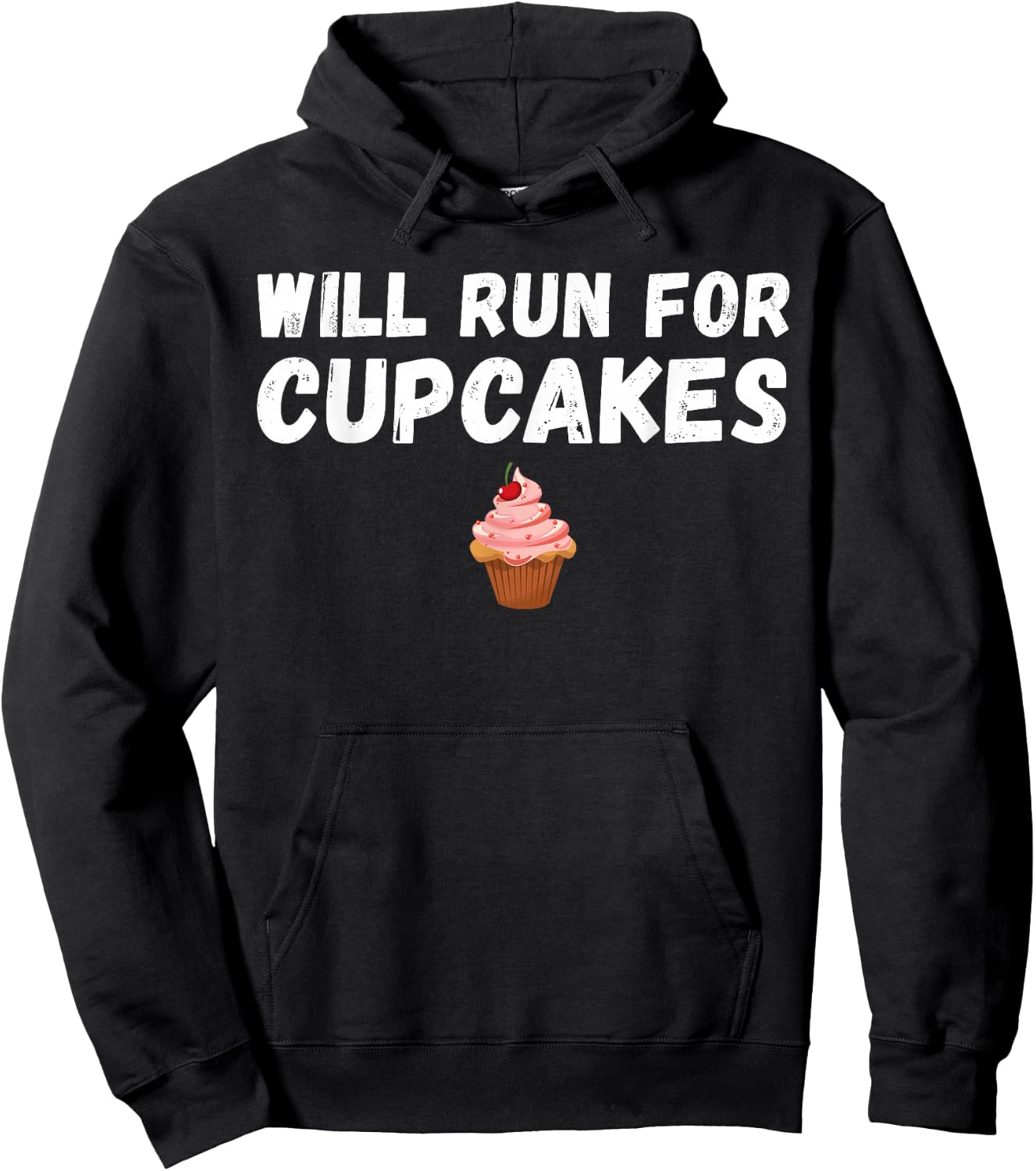 Will Run For Cupcakes Running Funny Jogging Hoodie - Hoodie | Black