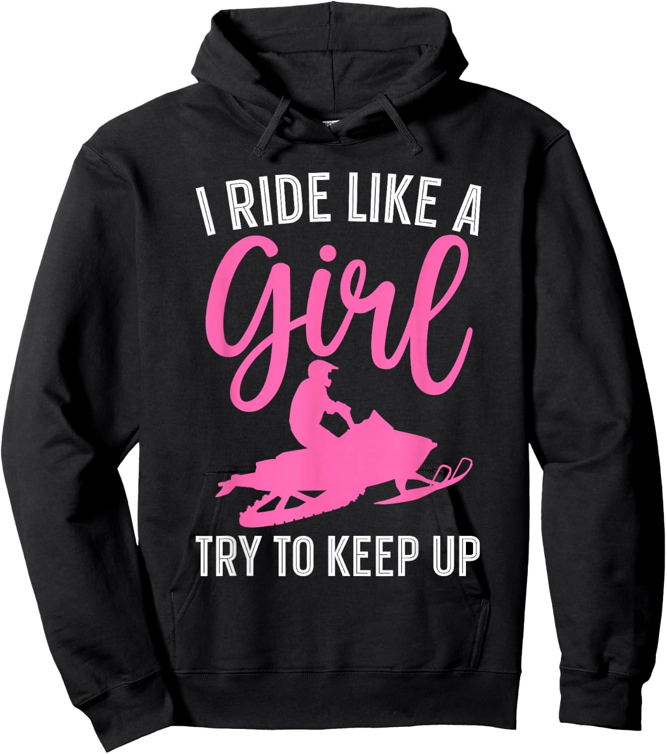 Funny Snowmobile Art Girls Snowmobiling Snowmobile Hoodie - Hoodie | Black