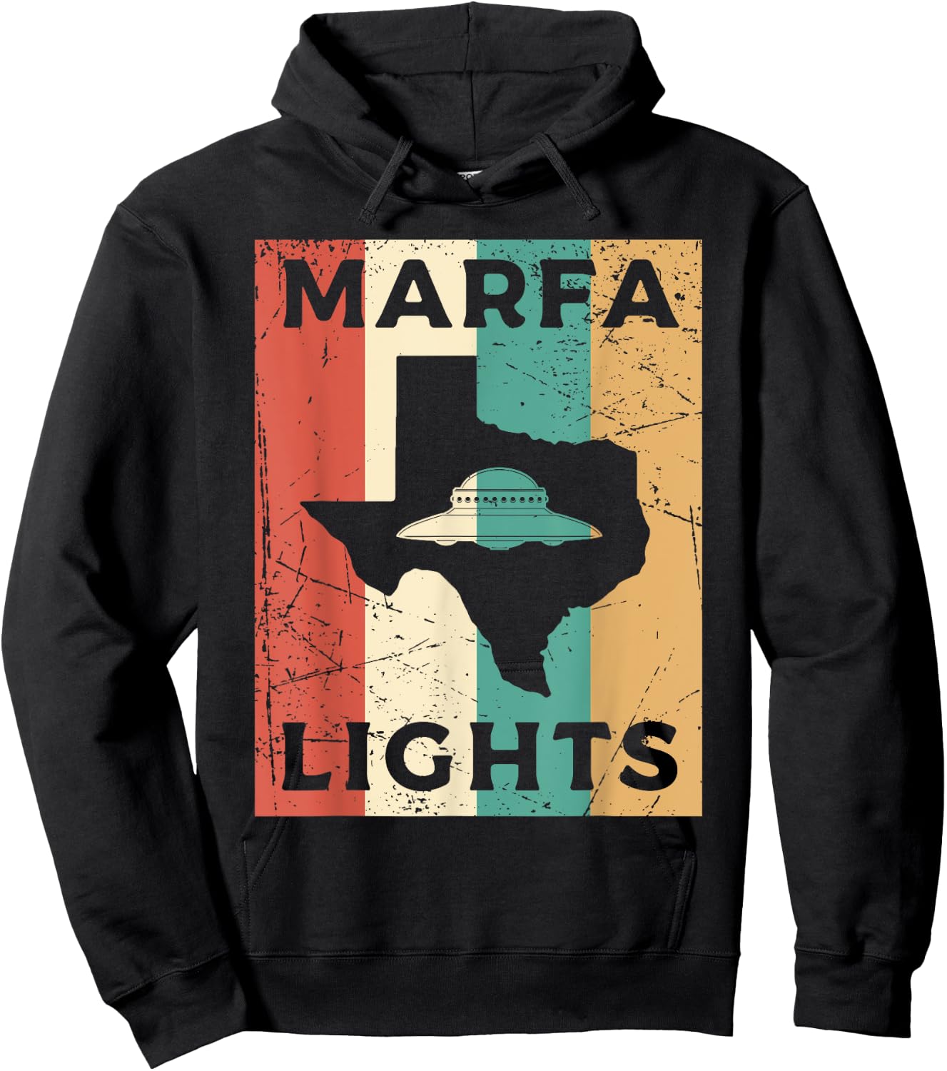Marfa Lights UFO Eighties Texas UFO Hoodie - Hoodie | Black