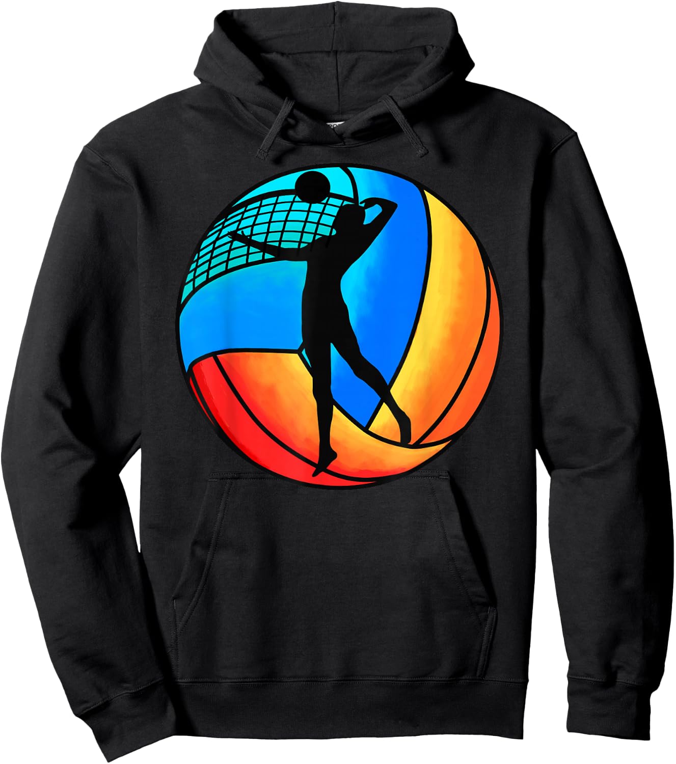 Beach Volleyball Vintage Hoodie - Hoodie | Black