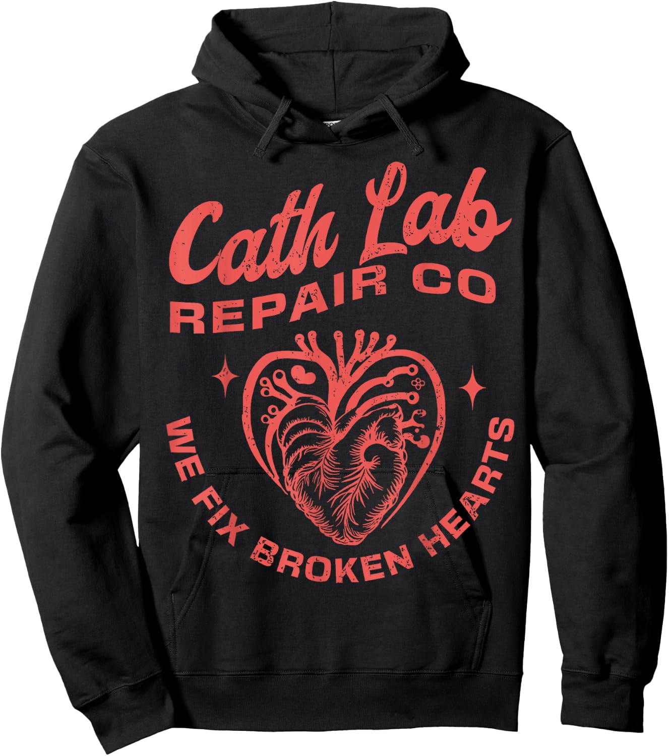 Cath Lab Repair Co Funny Valentine Day Cath Lab Nurse Outfit Hoodie - Hoodie | Black