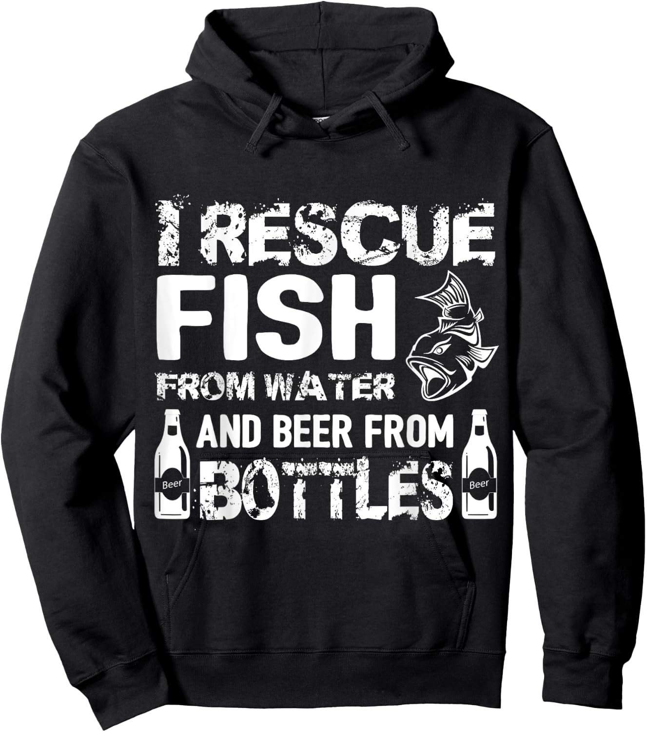 I Rescue Fish From Water And Beer From Bottles Hoodie - Hoodie | Black