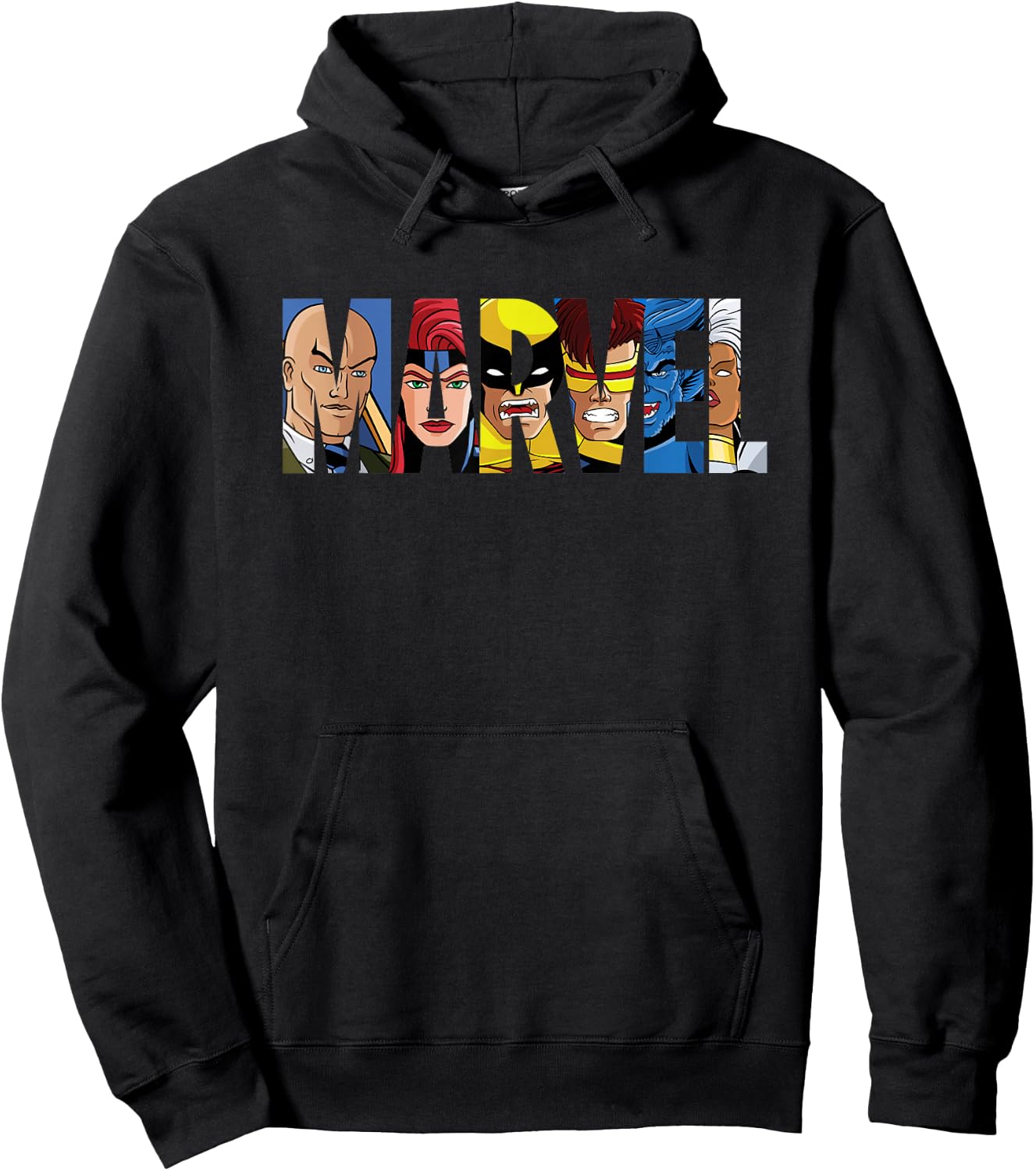 Marvel Logo with X-Men Inside Hoodie - Hoodie | Black