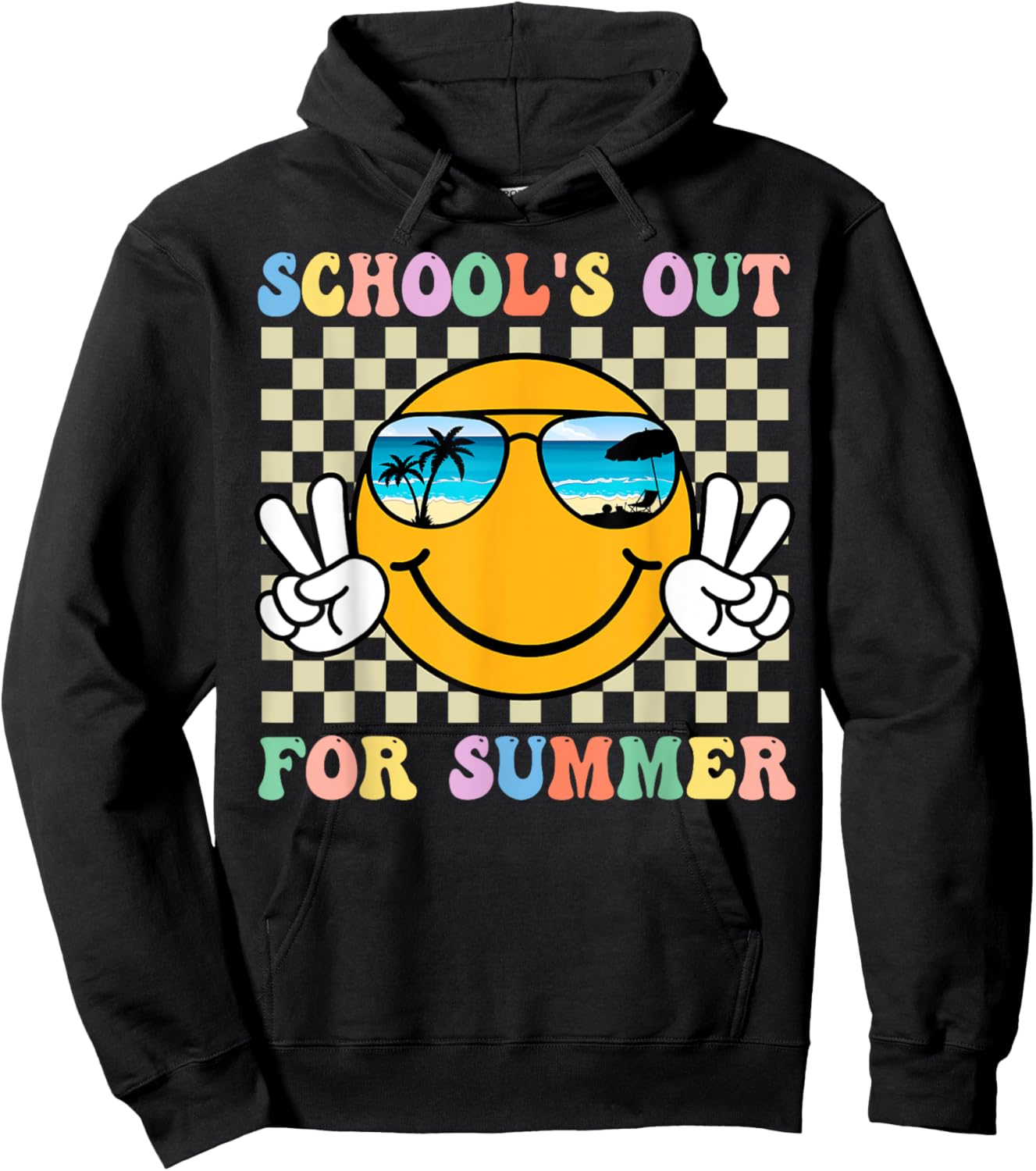 Schools Out for Summer Smile Teacher Kids Last Day of School Hoodie - Hoodie | Black
