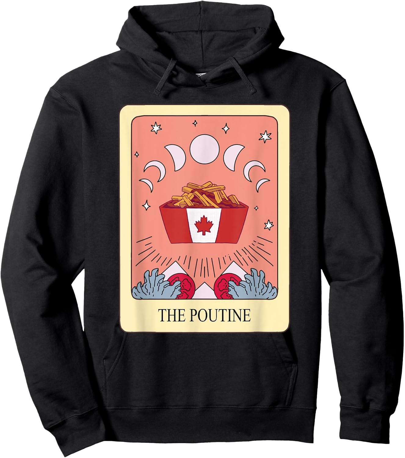 Poutine Tarot Card Shirt Funny Poutine Lover Tarot Fan Hoodie - Hoodie | Black