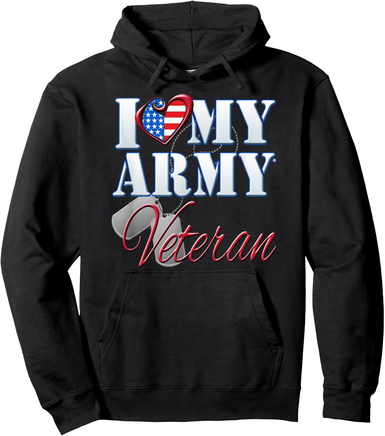 I Love My Army Veteran Shirt Patriotic Men Women Hoodie - Hoodie | Black