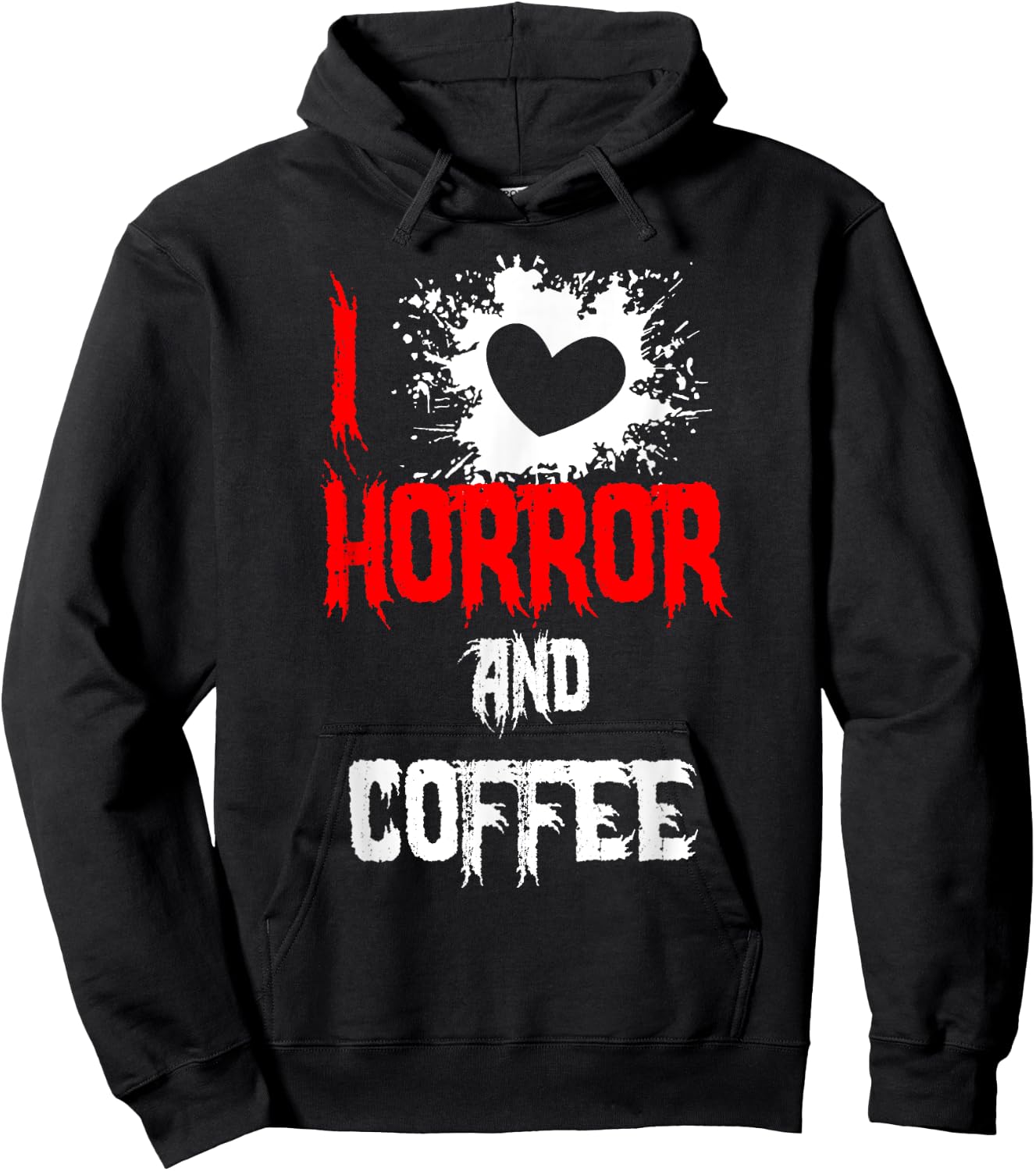 Horror Funny - I Love Horror And Coffee Hoodie - Hoodie | Black