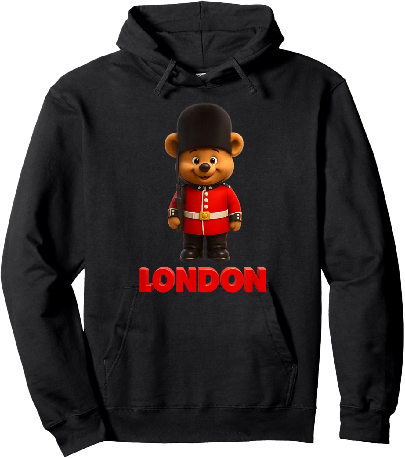 Cool Teddy Bear London King Guard Toy Style Cartoon Graphic Hoodie - Hoodie | Black