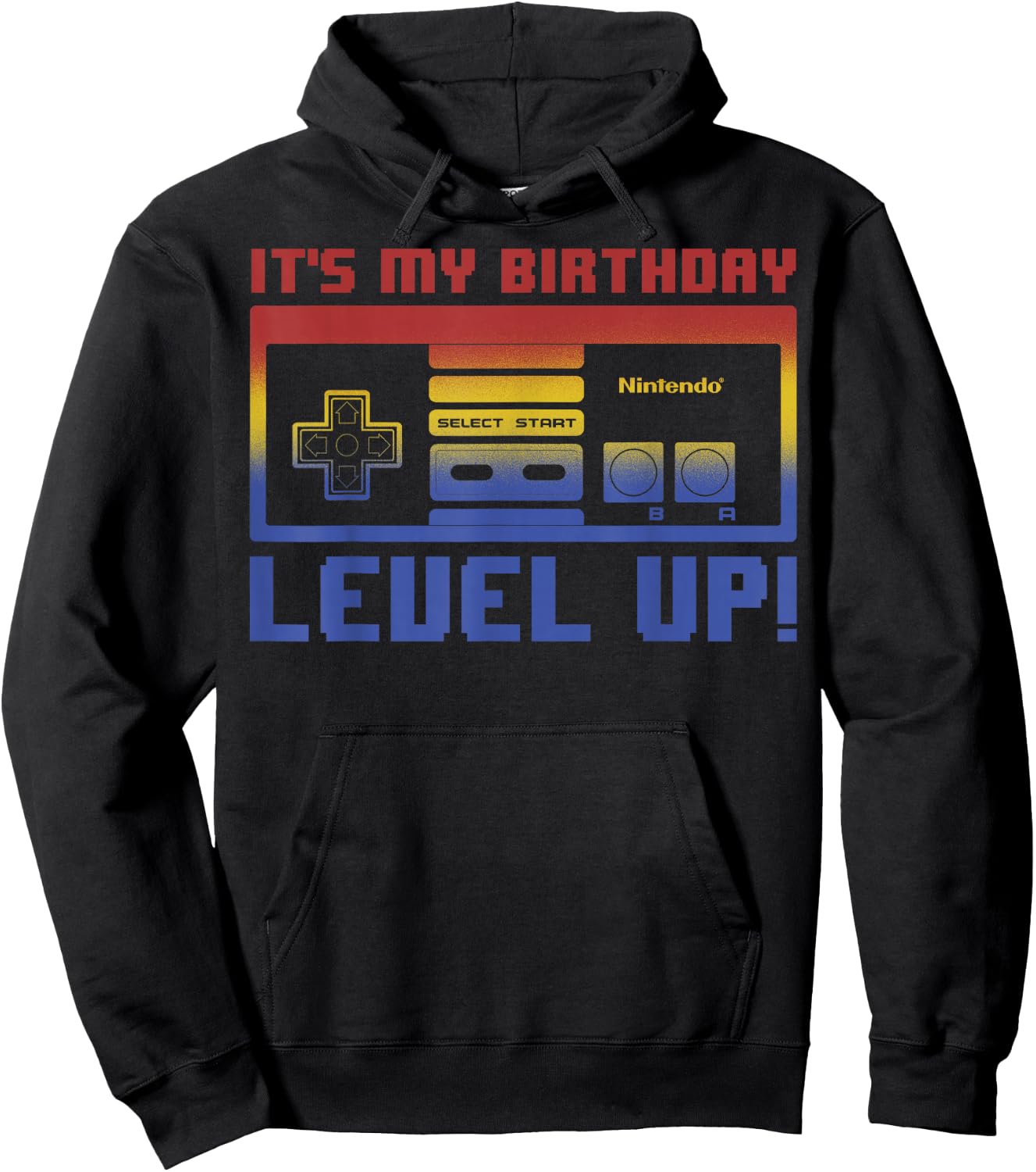Nintendo It's My Birthday Level Up! SNES Controller Hoodie - Hoodie | Black