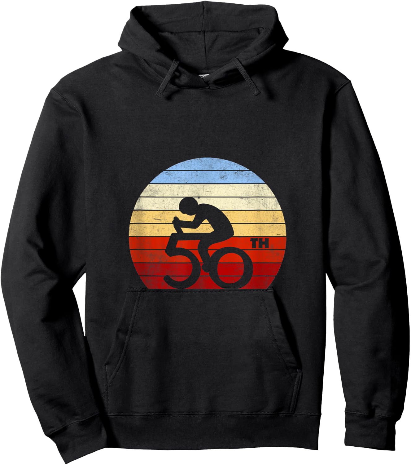 50th Birthday Mountain Bike Tour Cycling Lover Retro Vintage Hoodie - Hoodie | Black