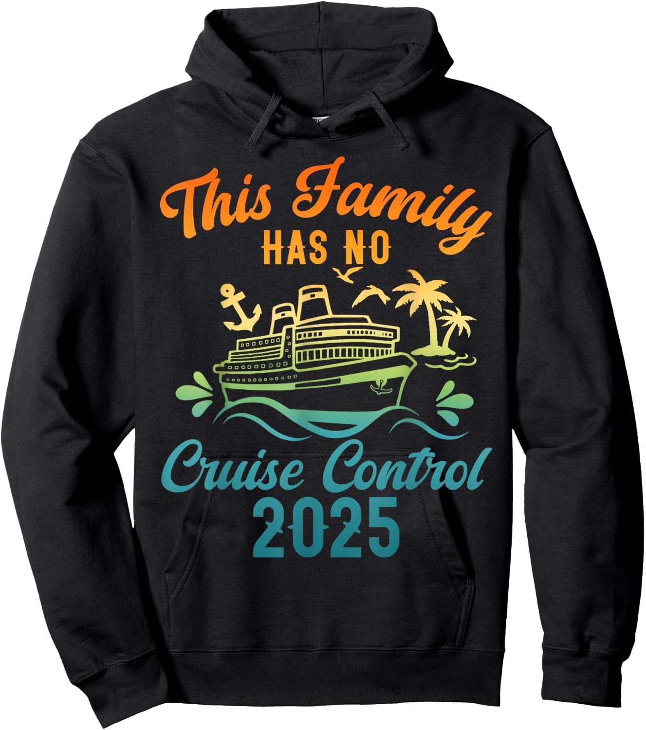 This Family Cruise Has No Control 2025 Shirt Cruise Vacation Hoodie - Hoodie | Black