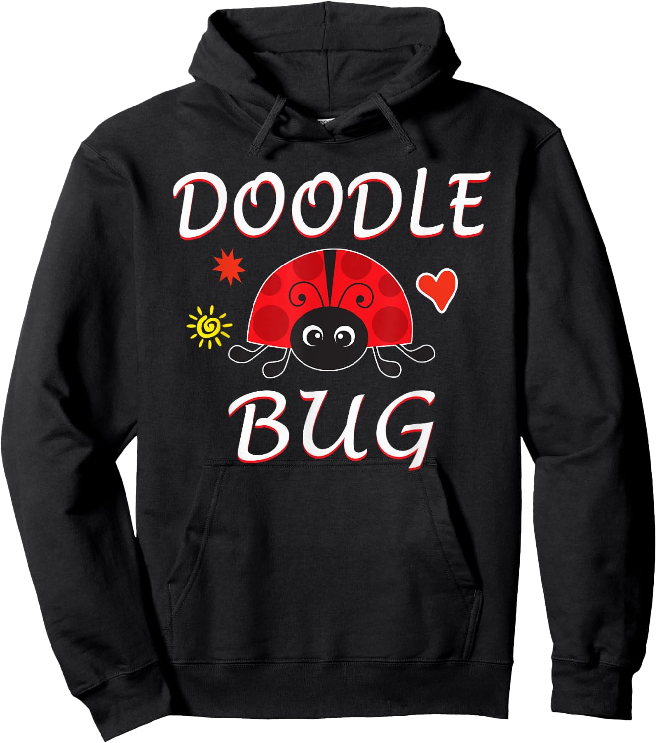 Doodle Bug Funny Doodle Ladybug Hoodie - Hoodie | Black