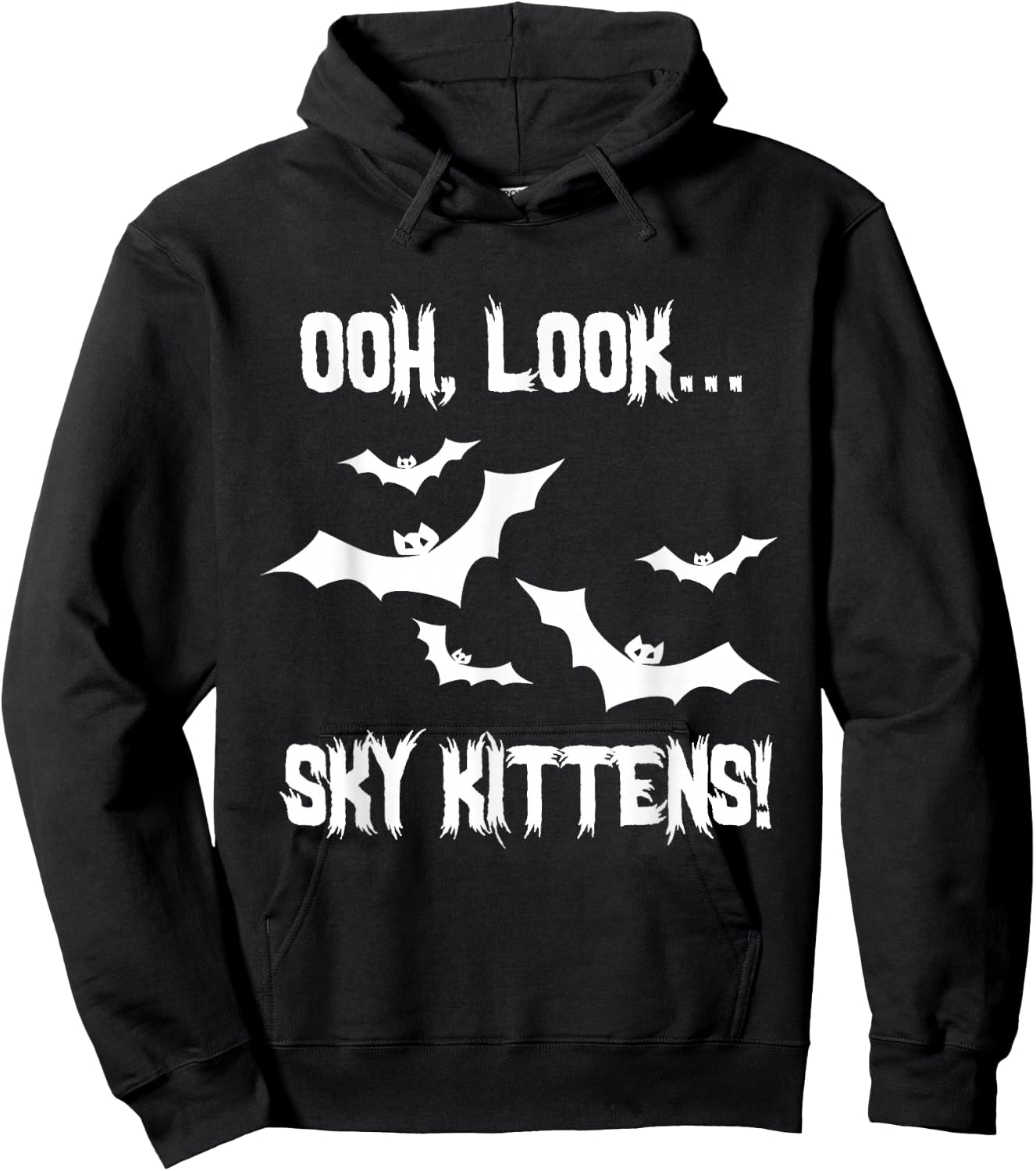 Bat Lover Sky Kittens Bats Lover Cute Funny Hoodie - Hoodie | Black