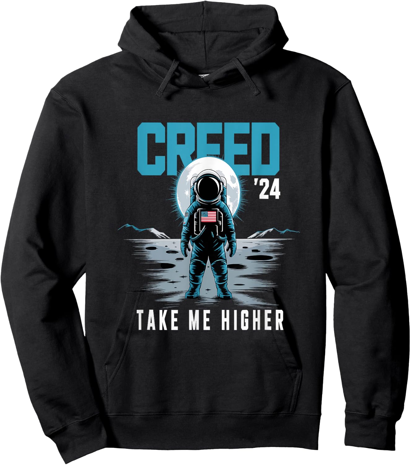 Cool Creed '24 Take Me Higher American Astronaut Men Women Hoodie - Hoodie | Black