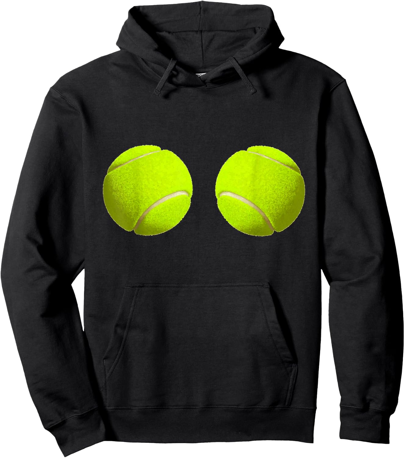 Tennis Ball Boobs Funny Sport Lovers Hilarious Hoodie - Hoodie | Black