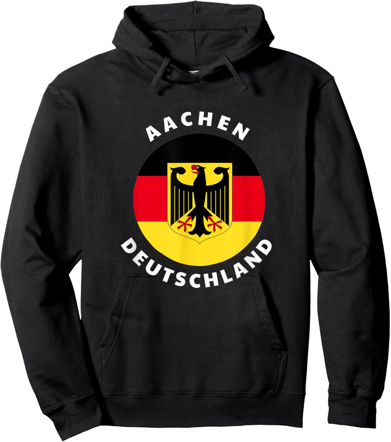 Aachen Germany DE German Heritage & Pride Flag Badge Hoodie - Hoodie | Black