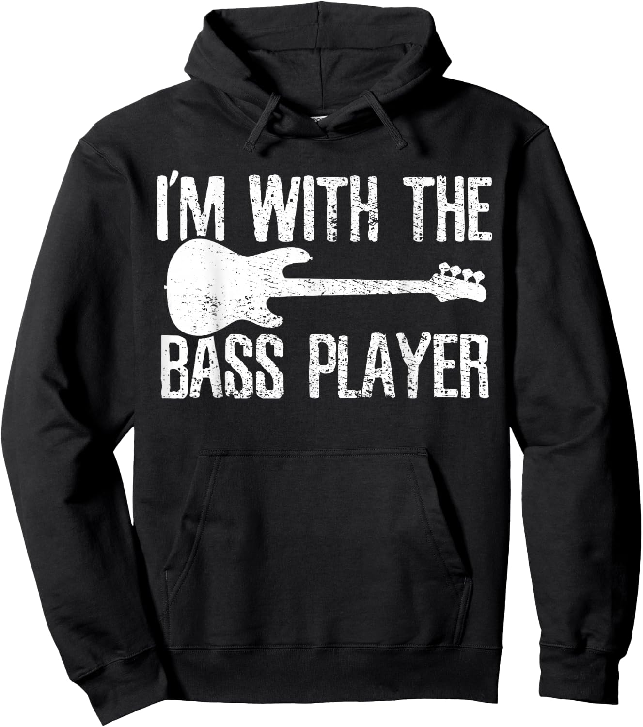 Bass Player Guitar Couple Girlfriend Vintage Hoodie - Hoodie | Black
