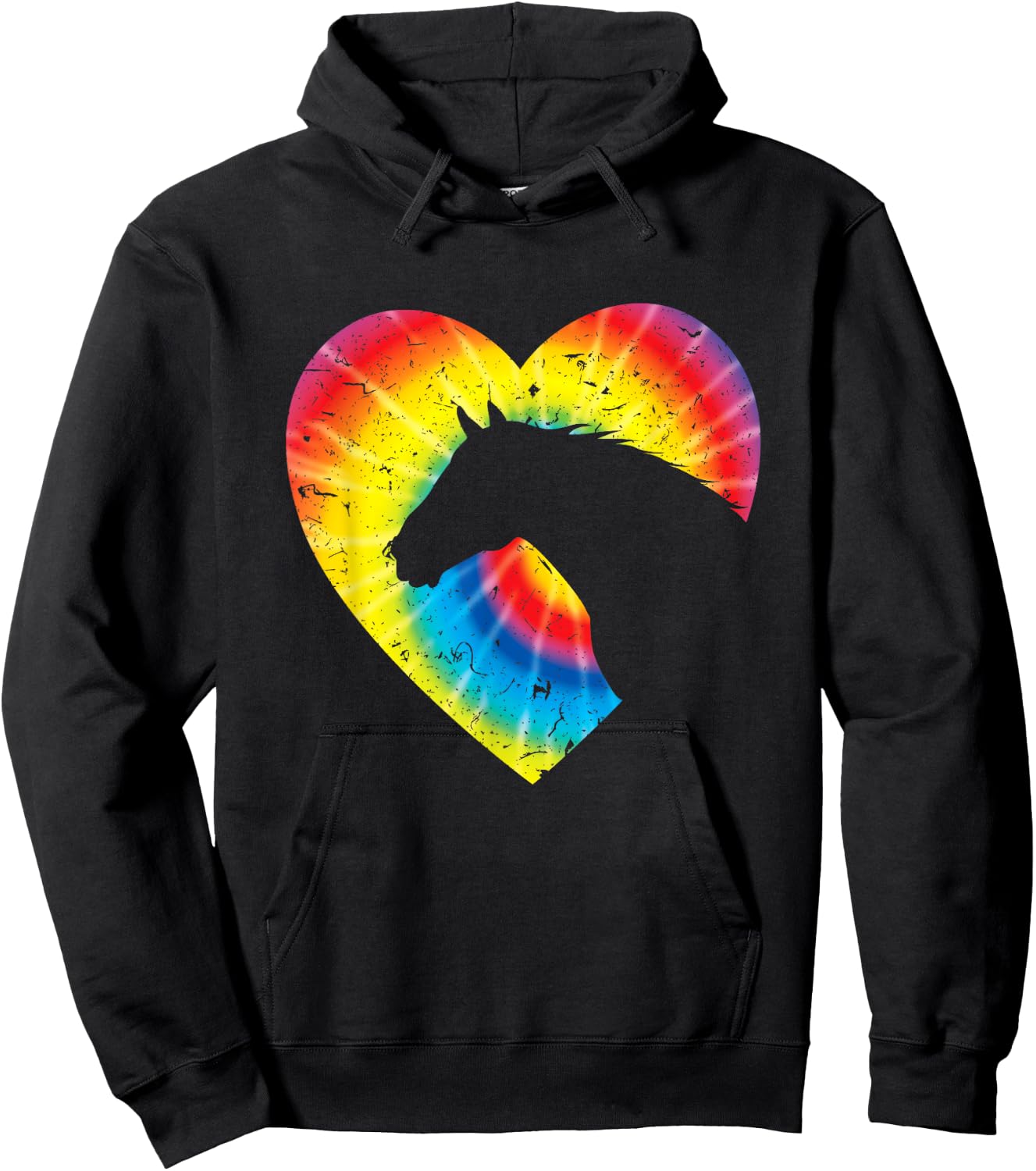Horse Heart Silhouette For Cowgirl Equestrian Graphic Print Hoodie - Hoodie | Black