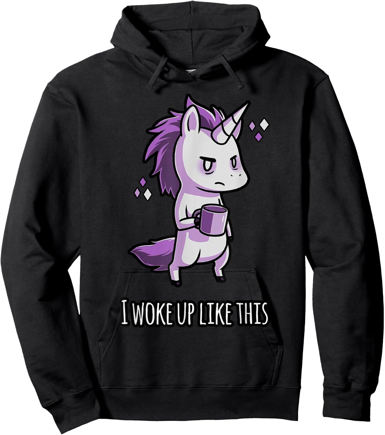 I woke up Like this Unicorn Coffee Hoodie - Hoodie | Black