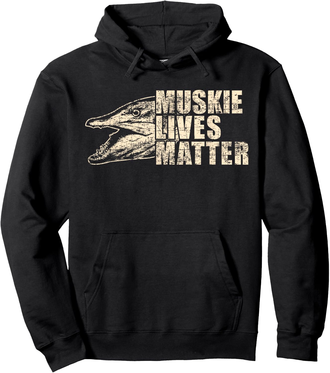 MUSKIE LIVES MATTER | Funny Muskie Fish Lovers Gift Shirt Hoodie - Hoodie | Black