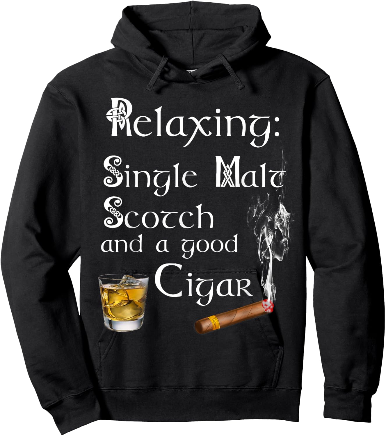Single Malt Scotch And A Good Cigar Hoodie - Hoodie | Black
