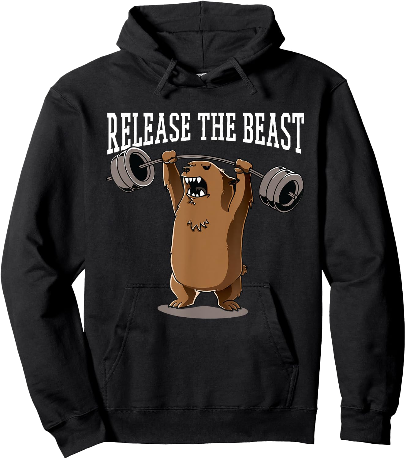 Release The Beast Gym Workout Grizzly Bear Bodybuilder Hoodie - Hoodie | Black
