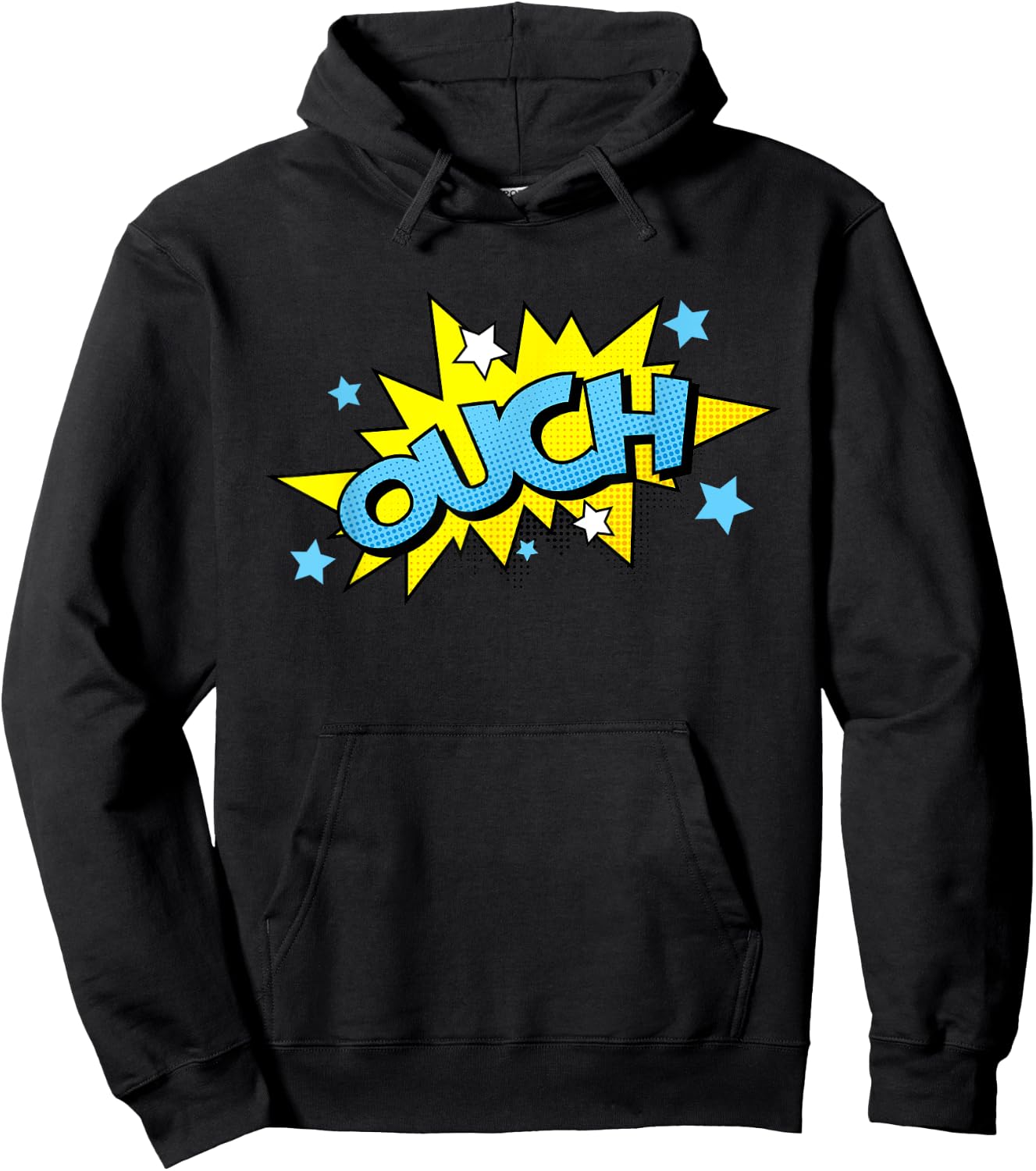OUCH Comic | Cool Retro Comic Book Gift | Ouch Hoodie - Hoodie | Black