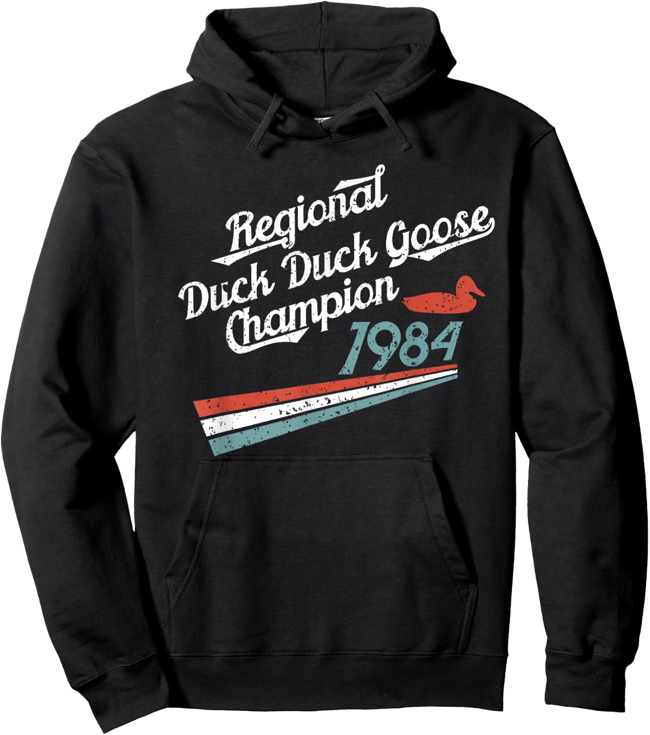 Nostalgia 80s Gift Duck Goose Distressed Hoodie - Hoodie | Black
