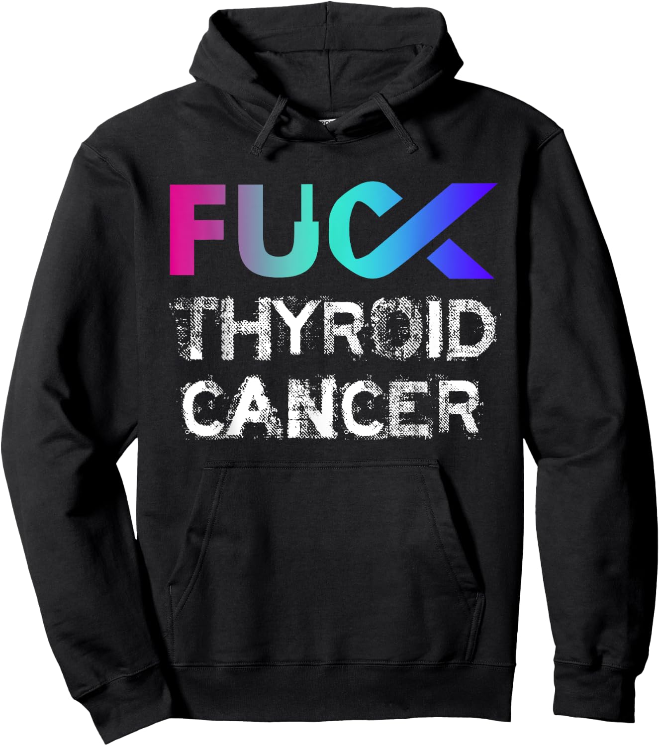 Fuck Thyroid Cancer Awareness Hoodie - Hoodie | Black