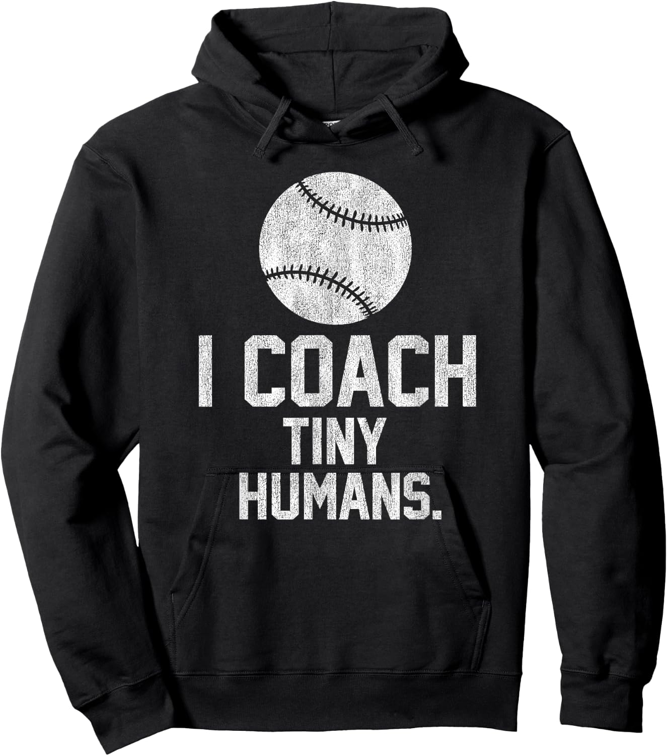 Baseball or Softball Coach Tiny Humans Sports Gift Hoodie - Hoodie | Black