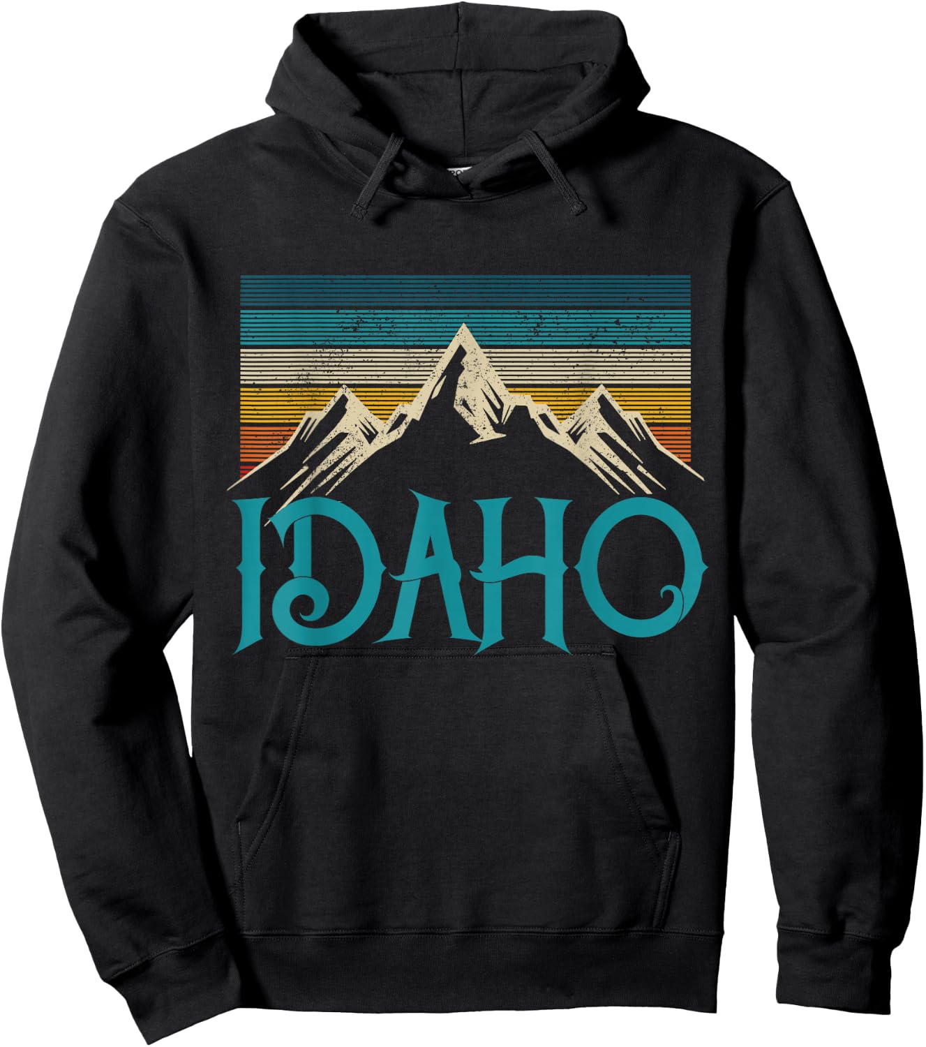 Idaho Vintage Mountains Nature Hiking Pride Souvenirs Gift Hoodie - Hoodie | Black
