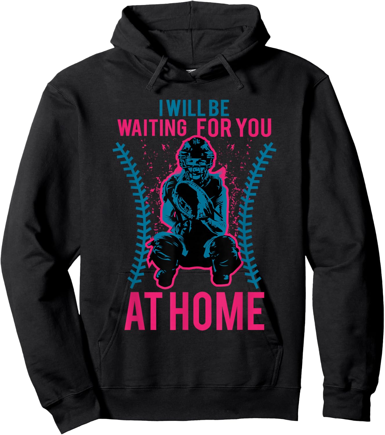 I Will Be Waiting for You at Home Softball Hoodie - Hoodie | Black