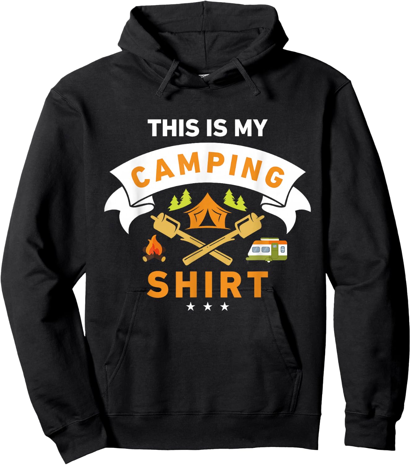 This is My Camping Shirt Funny Camper Hoodie - Hoodie | Black