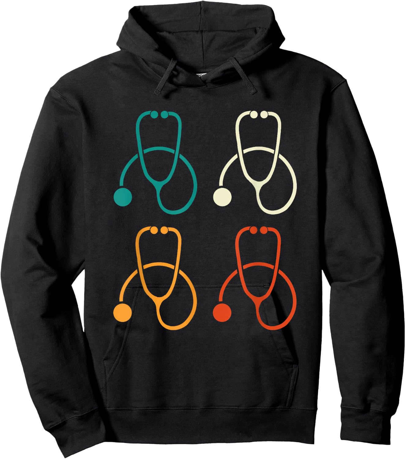 Retro Vintage Stethoscope Cool Medical Doctor Hoodie - Hoodie | Black