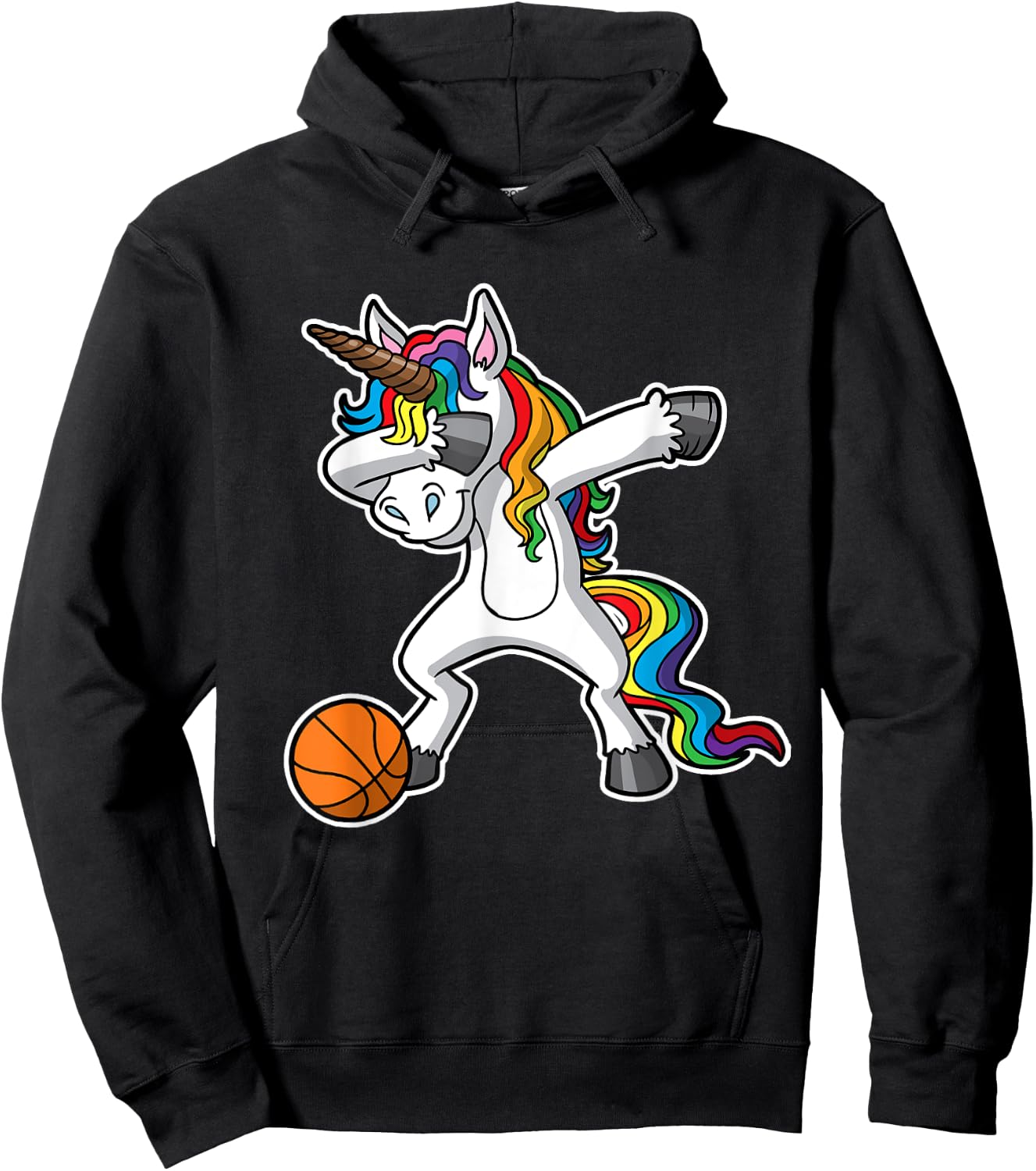Unicorn Girls Dabbing Basketball Dab Kids Youth Hoodie - Hoodie | Black