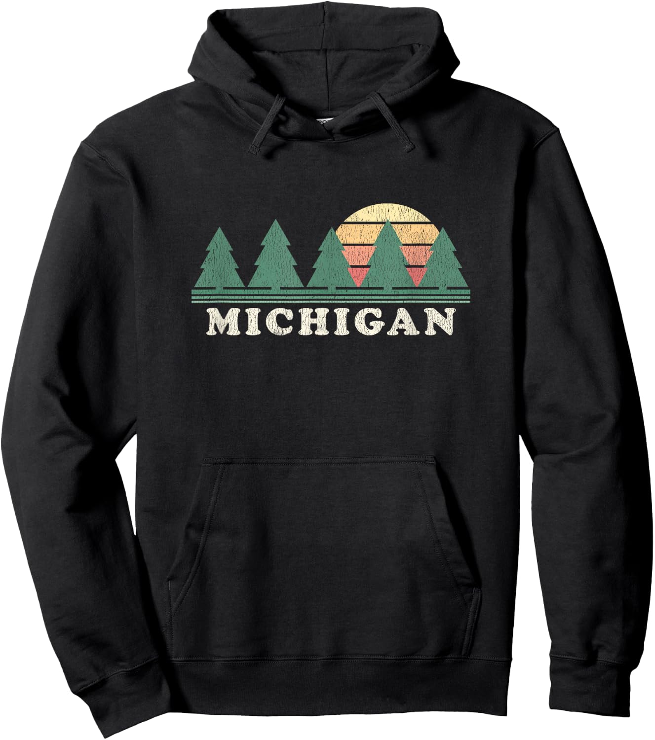 Michigan MI Vintage Retro 70s Design Hoodie - Hoodie | Black