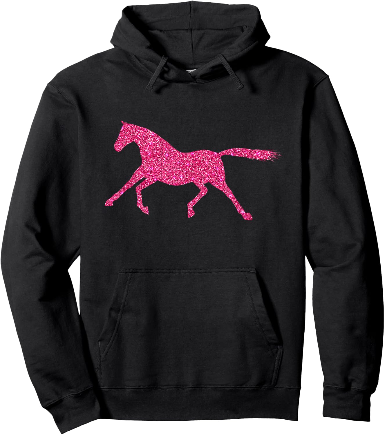 Glitter Horse Riding Equestrian Farm Hoodie - Hoodie | Black
