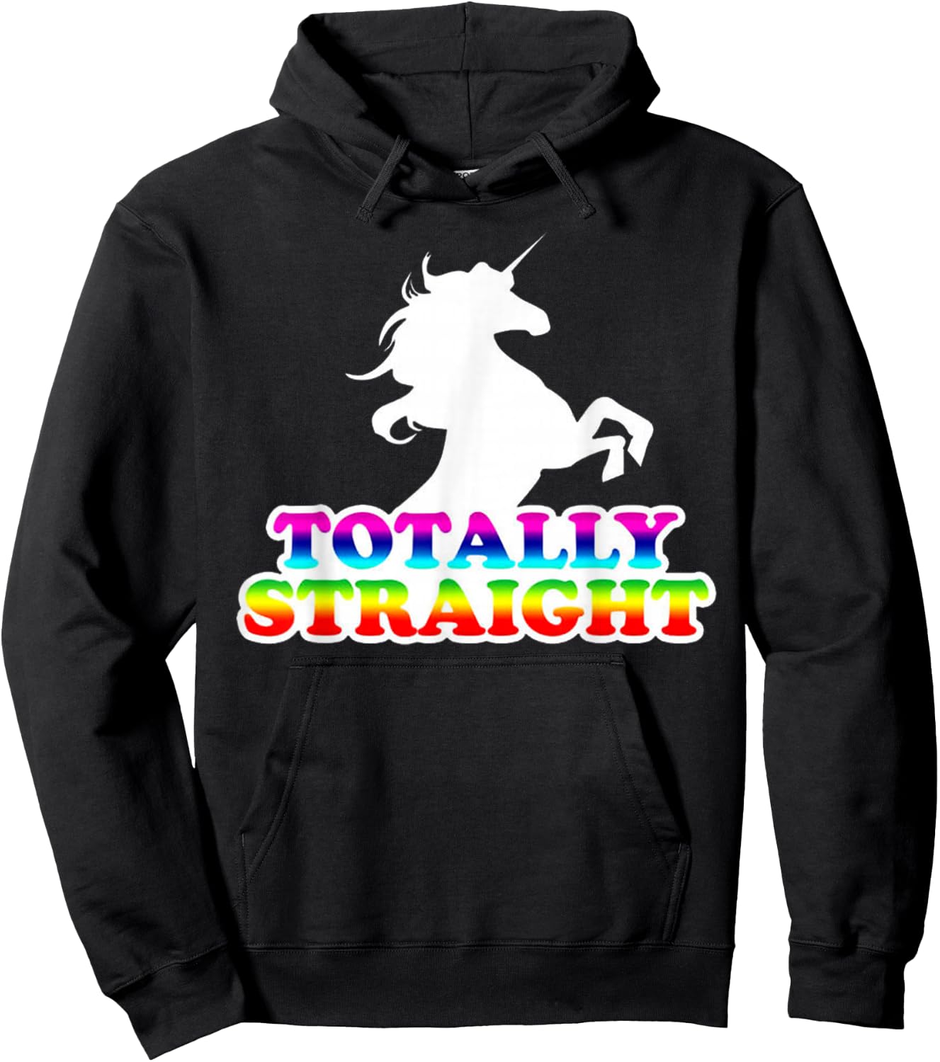 AW Fashions Totally Straight - Gay Pride Premium Hoodie - Hoodie | Black
