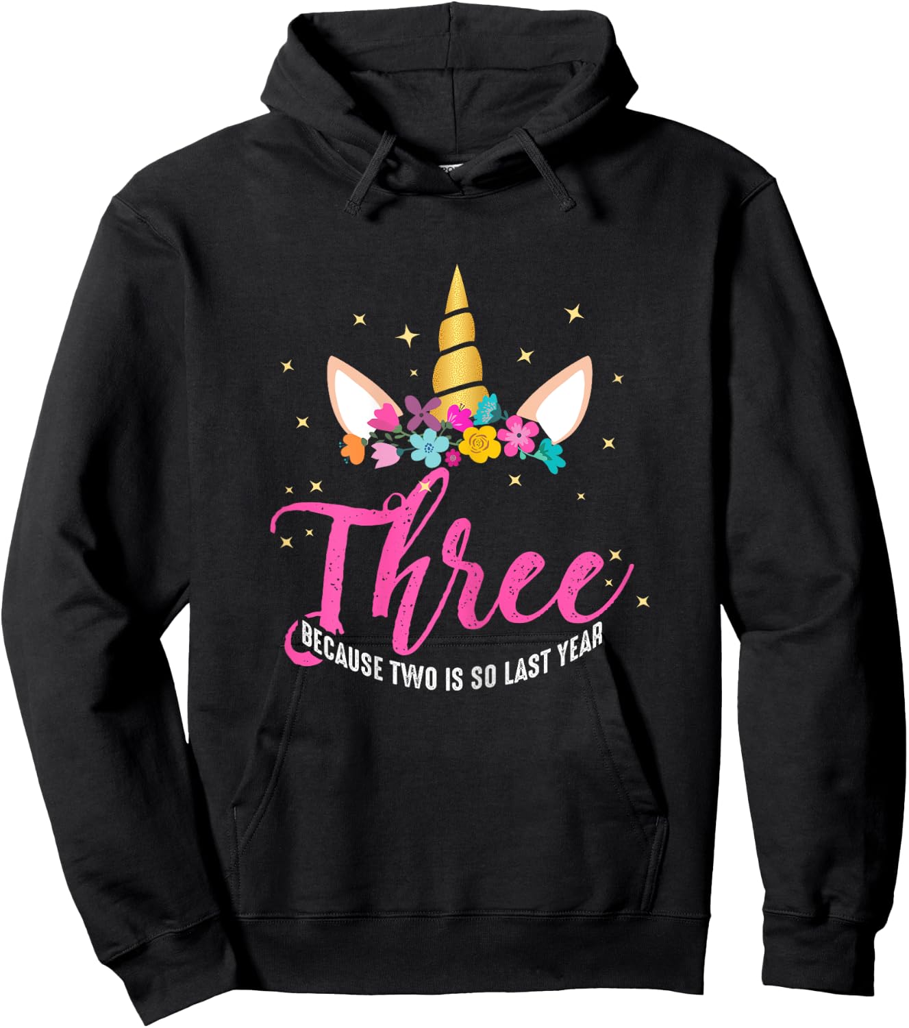 3 Years Old Birthday Girl Gifts Unicorn 3rd Birthday Hoodie - Hoodie | Black