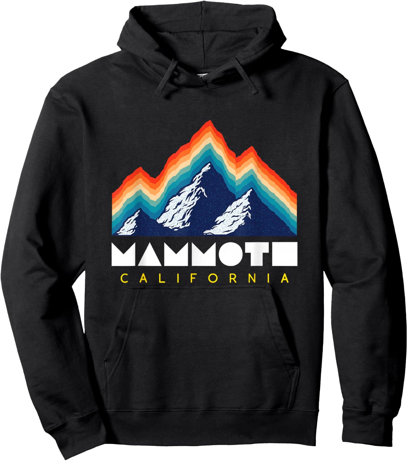 Mammoth California - USA Ski Resort 1980s Retro Shirt Hoodie - Hoodie | Black