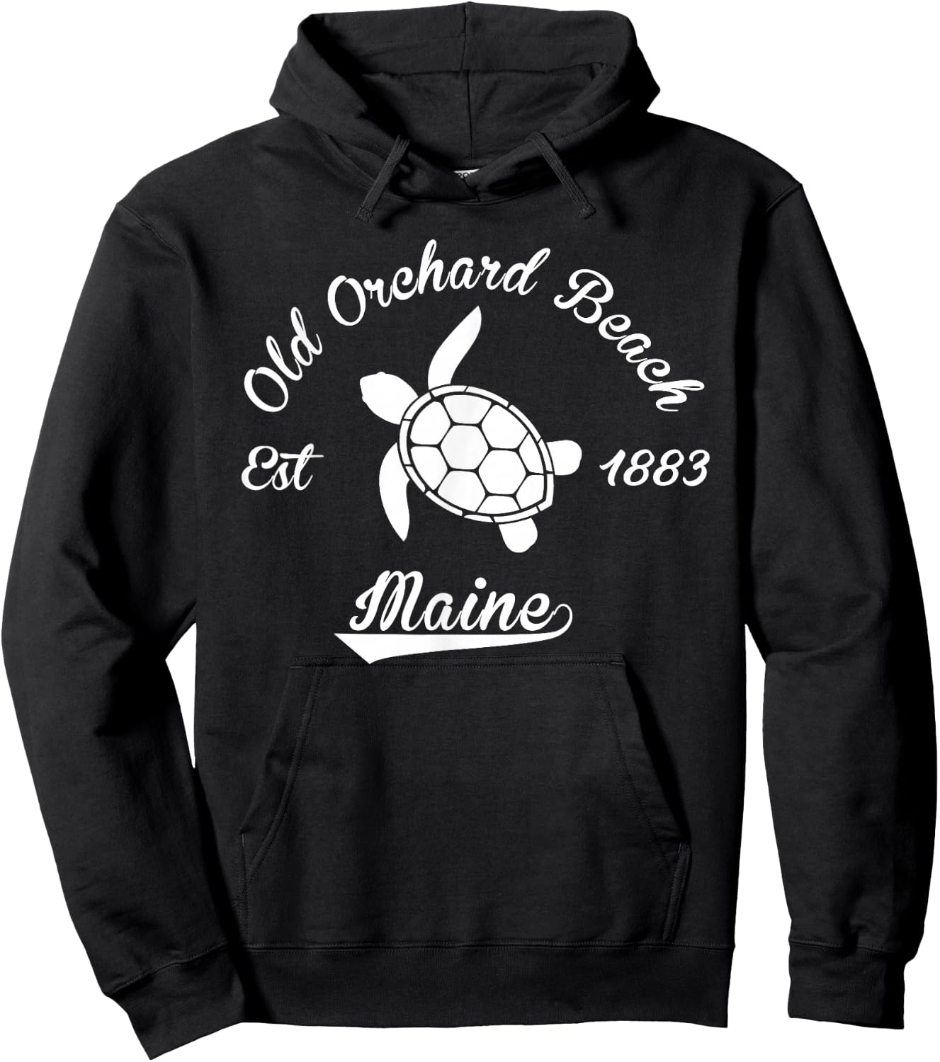 Nautical Old Orchard Beach Maine Sea Turtle Hoodie - Hoodie | Black