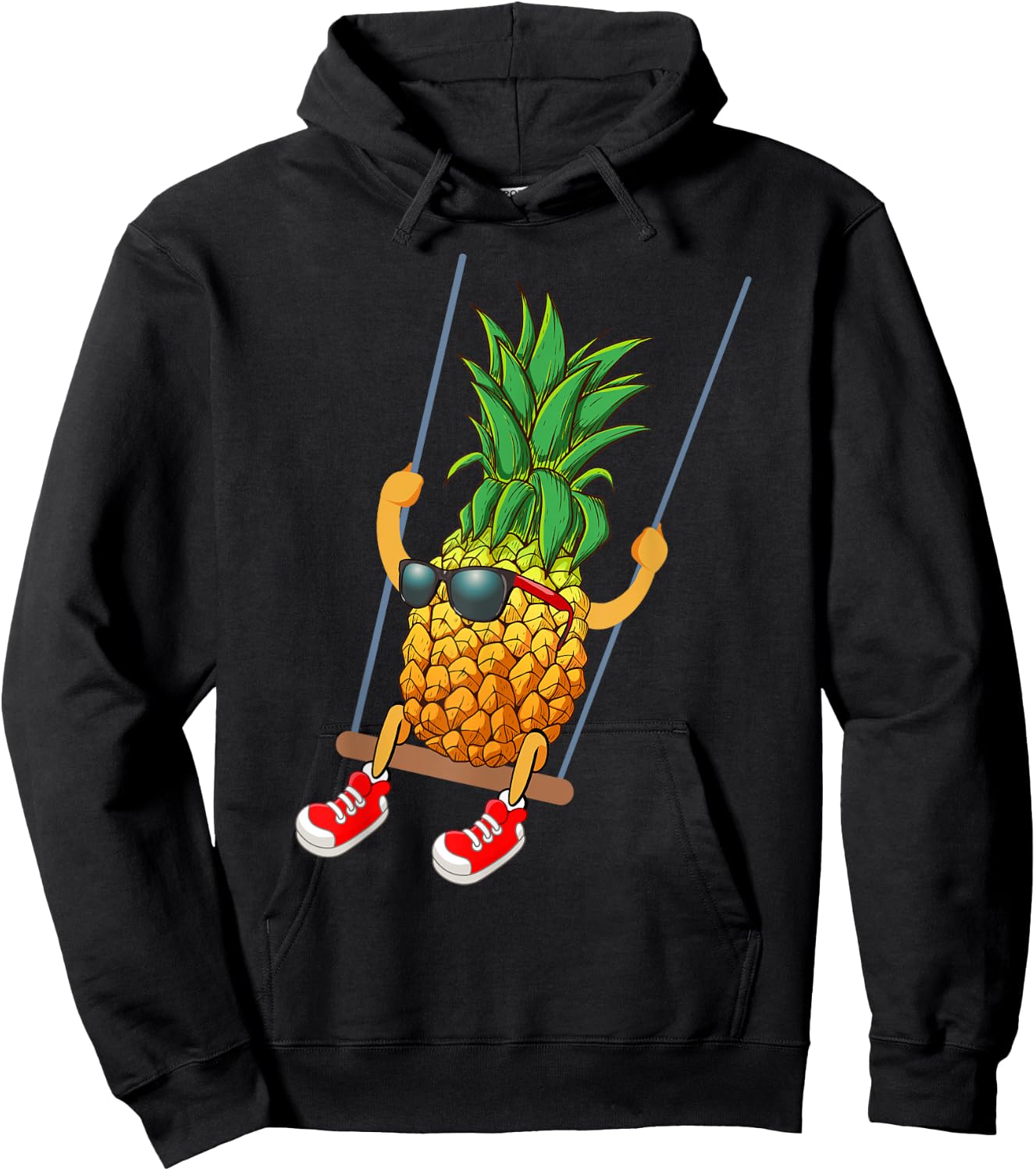 Funny Swinging Pineapple Swinger Small Hoodie - Hoodie | Black