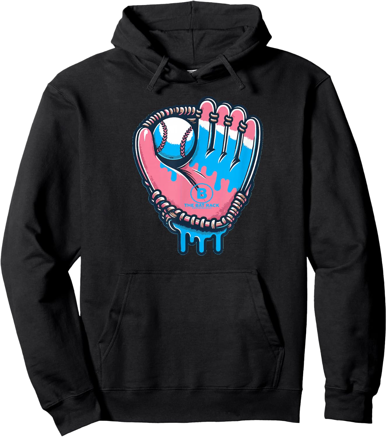 Baseball Glove Cotton Candy Drip Hoodie - Hoodie | Black