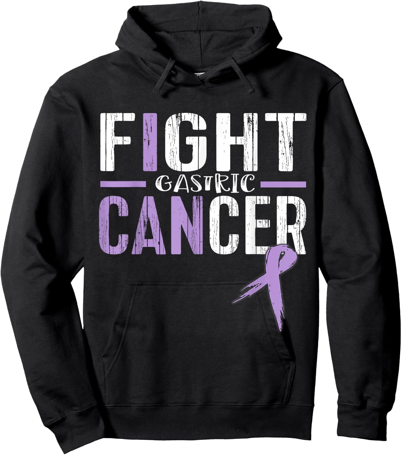 Gastric Cancer Awareness Ribbon Survivor Warrior Hoodie - Hoodie | Black