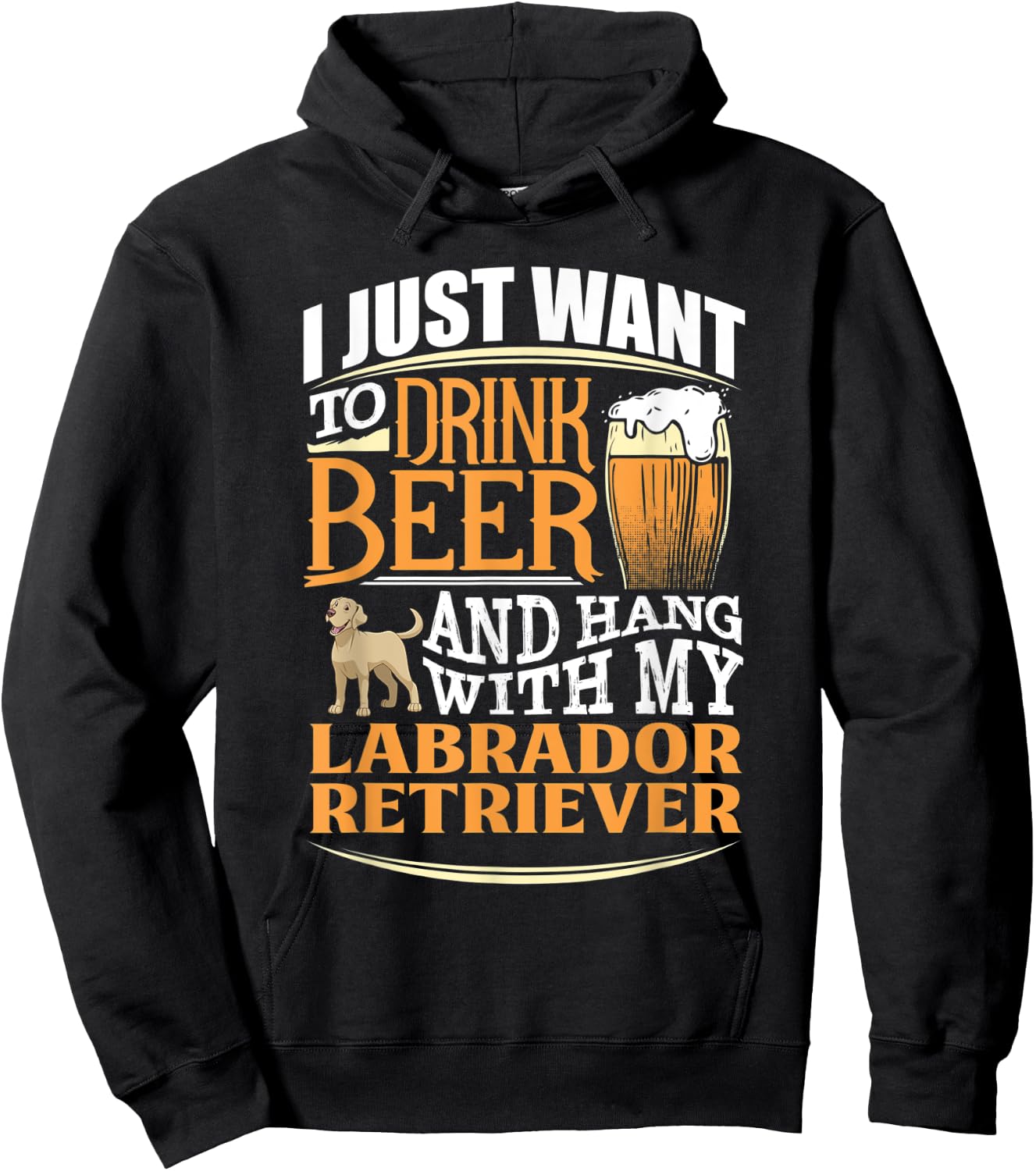 Labrador Retriever Beer T Shirt Hoodie - Hoodie | Black