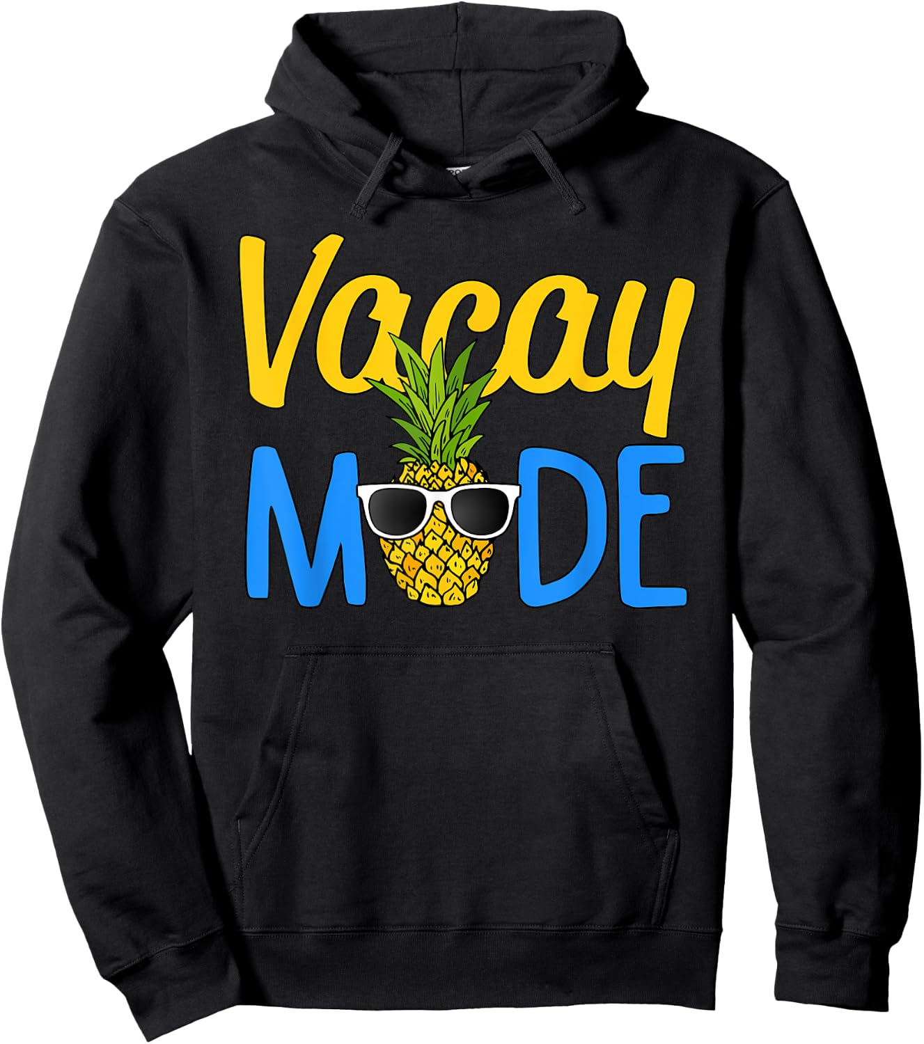 Vacay Mode Pineapple Funny Family Vacation Beach Holiday Men Women Girls Kids Hoodie - Hoodie | Black