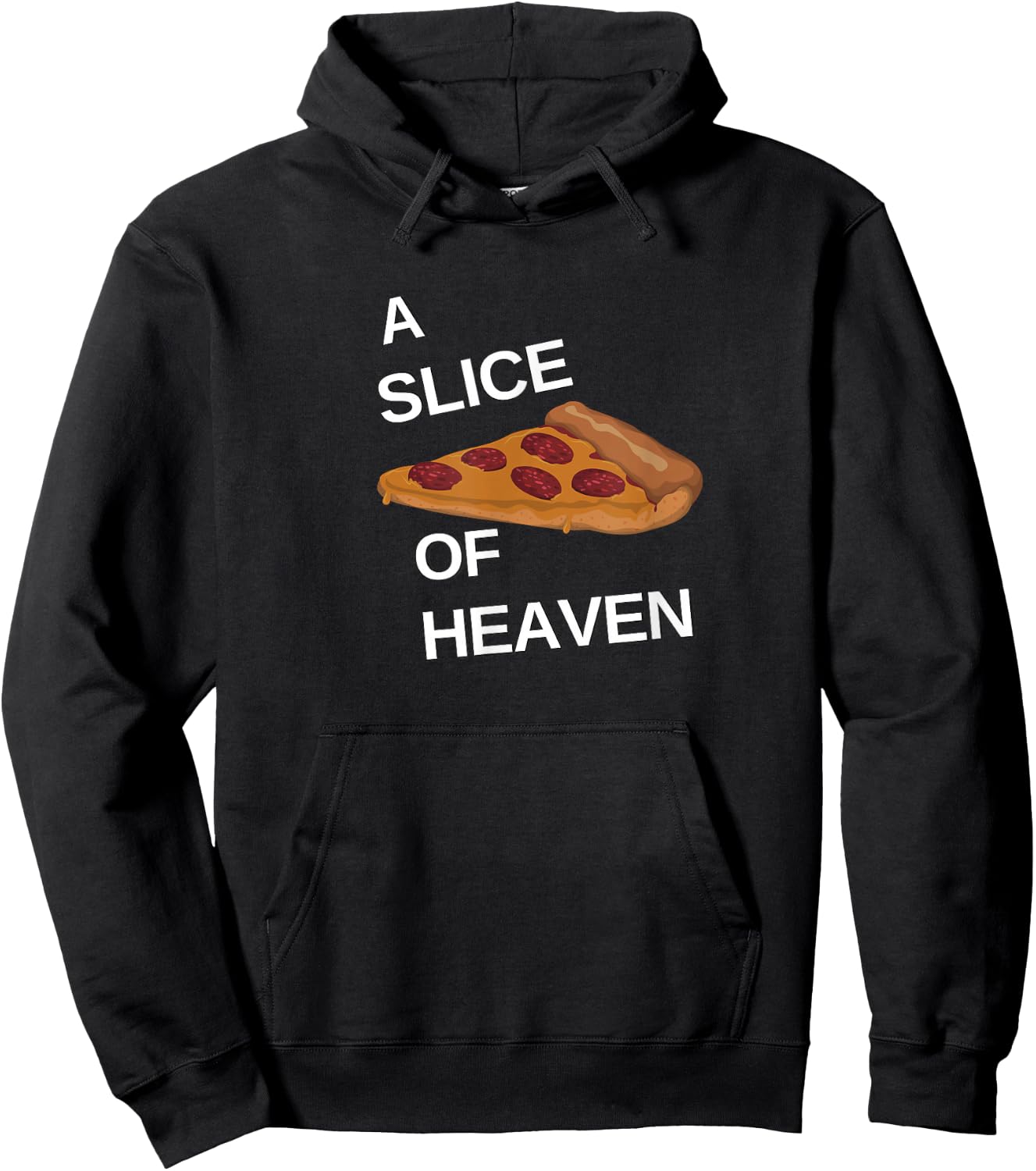 A Slice of Heaven white print dark Hoodie - Hoodie | Black