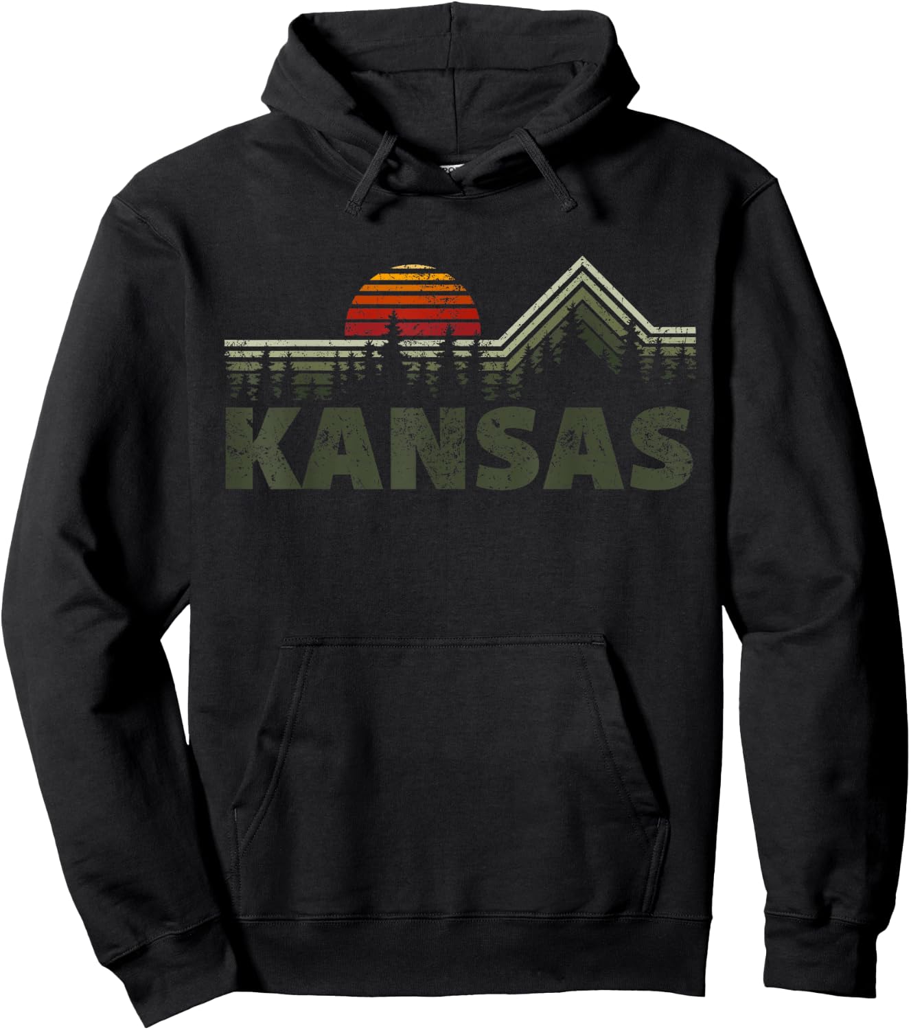 Kansas Retro Nature Hoodie - Hoodie | Black