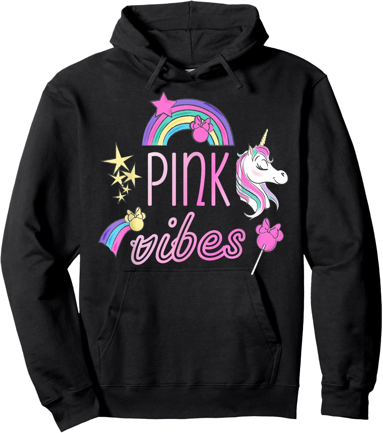 Disney Minnie Mouse Unicorn Pink Vibes Hoodie - Hoodie | Black