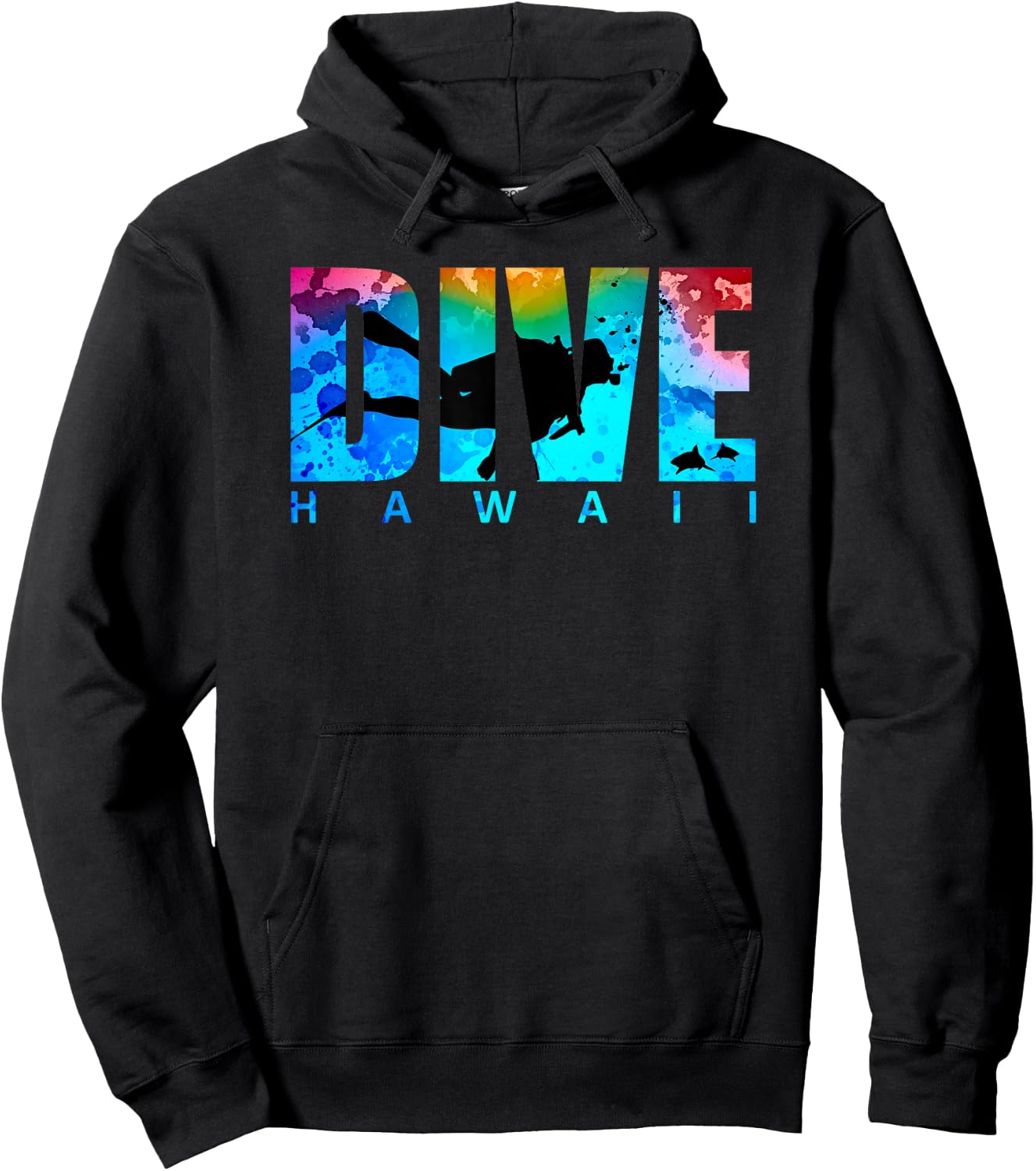 DIVE HAWAII Sharks Sunset Scuba Diving Snorkeling Vacation Hoodie - Hoodie | Black